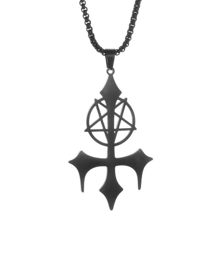 Inverted Pentagram Pendant Necklace – Stainless Steel Gothic Jewelry