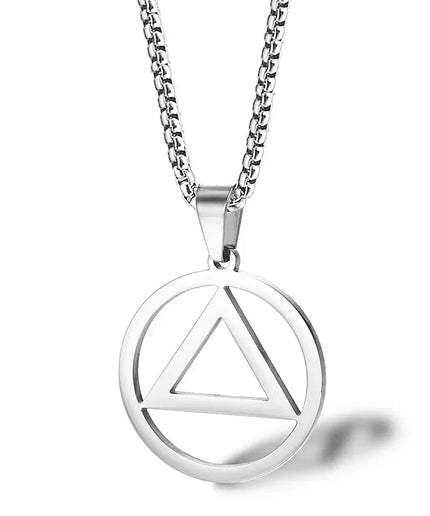 Eminem Triangle Pendant Necklace – Silver Hip Hop Street Style