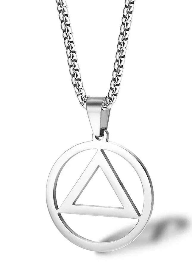 Eminem Triangle Pendant Necklace – Silver Hip Hop Street Style