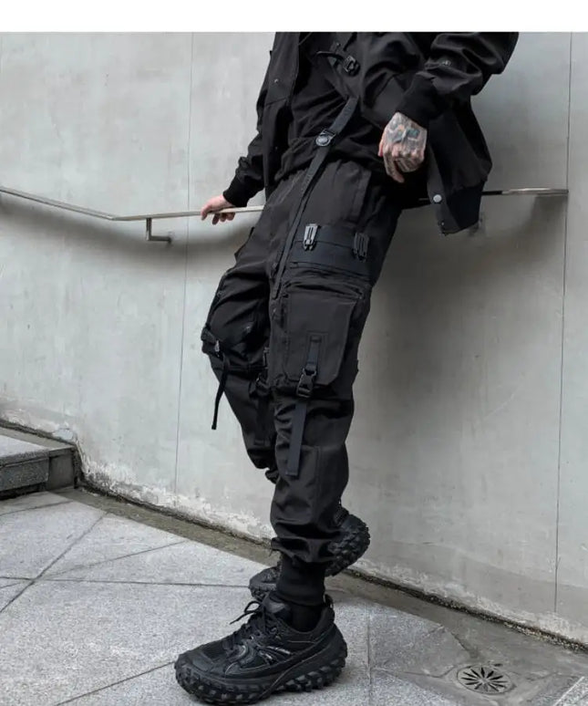 Men's Techwear Cargo Pants – Multi-Pocket, Bandage Tactical Joggers