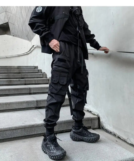 Men's Techwear Cargo Pants – Multi-Pocket, Bandage Tactical Joggers