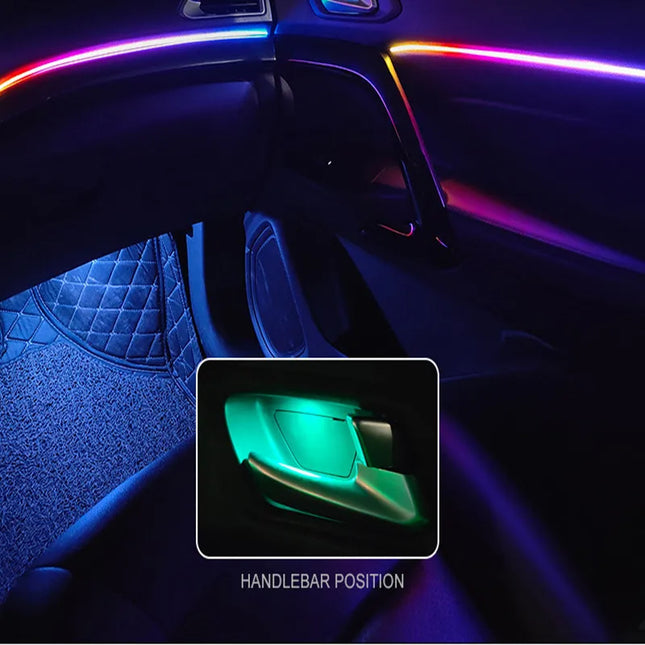 64 RGB Color Car Interior LED Ambient Light – Acrylic Light Guide, 18/10/6 in 1