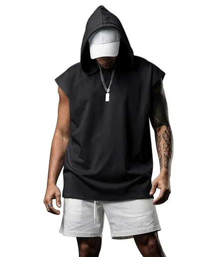 Men's Fitness Sleeveless Hooded Vest – Casual Loose Tank Top