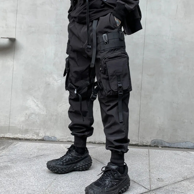 Men's Techwear Cargo Pants – Multi-Pocket, Bandage Tactical Joggers