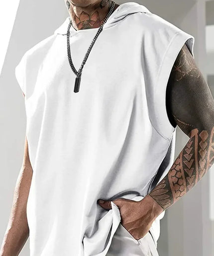 Men's Fitness Sleeveless Hooded Vest – Casual Loose Tank Top